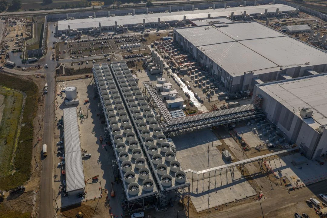 Aerial view of Microsoft Fairwater showing the scale of an AI data-center campus in Wisconsin